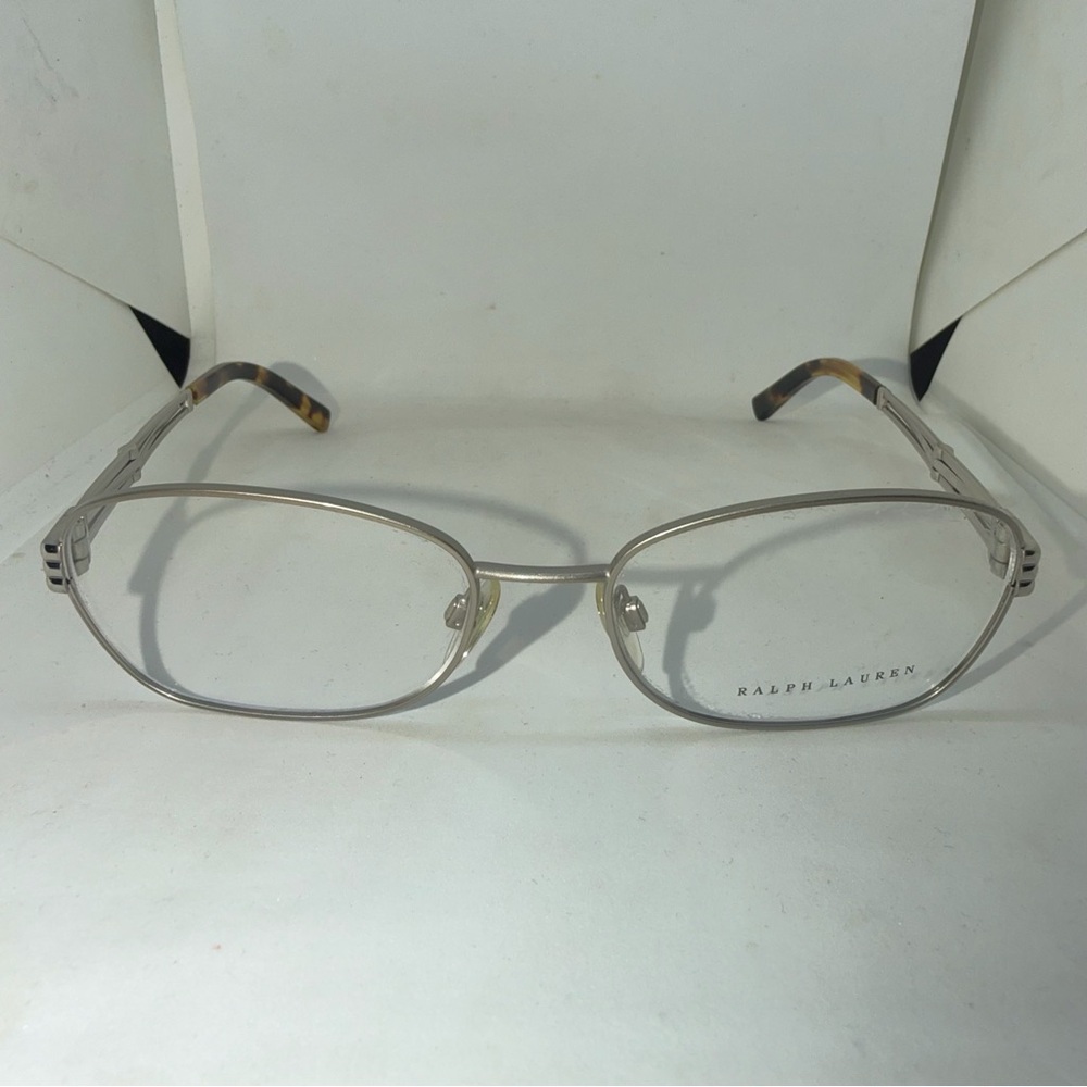 Ralph Lauren Silver Metal Women's Eyeglasses with Tortoiseshell Temples